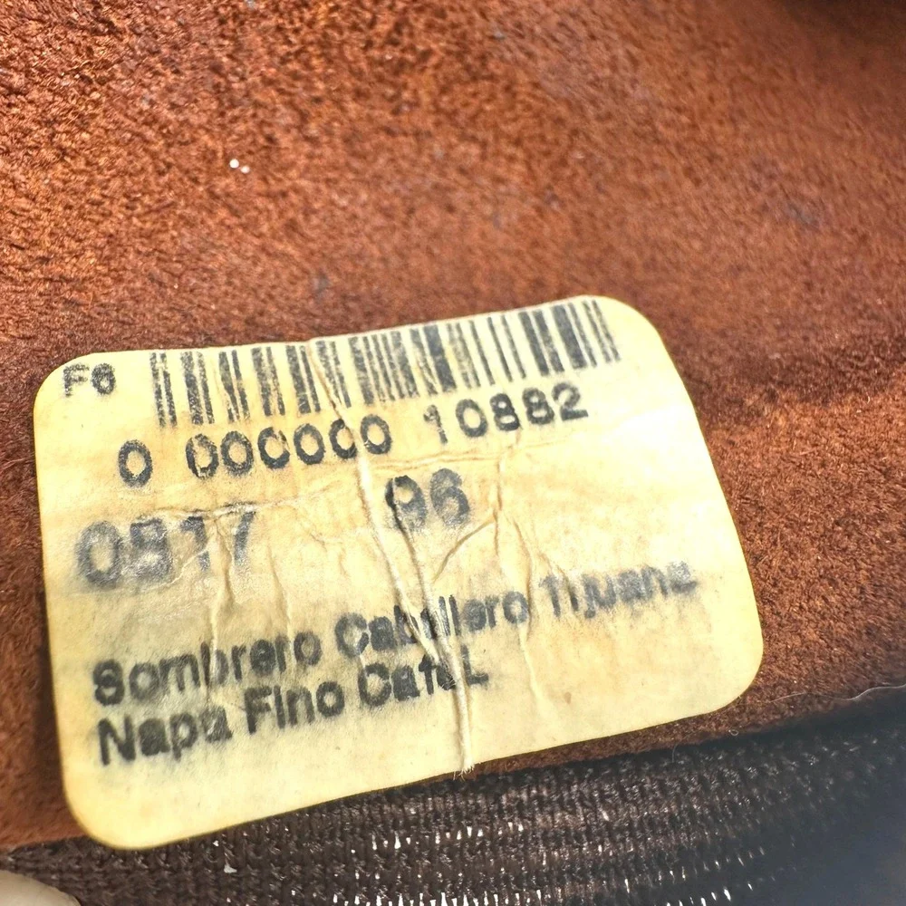 Vintage Brown Suede Leather Cowboy Hat Braided Band Concho Western Mexico Hat L